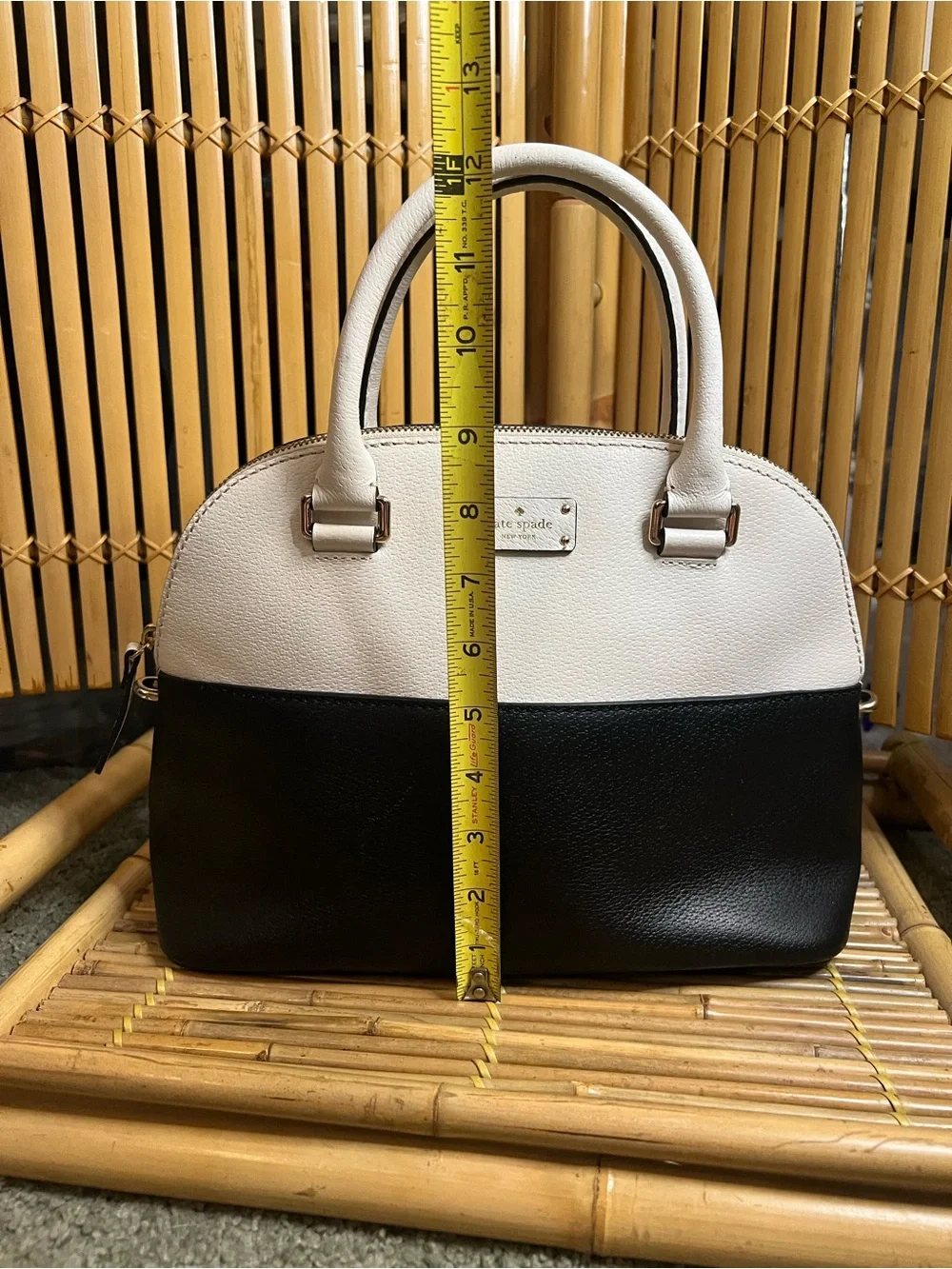 kate spade Black and Cream Two-Tone Dome Satchel